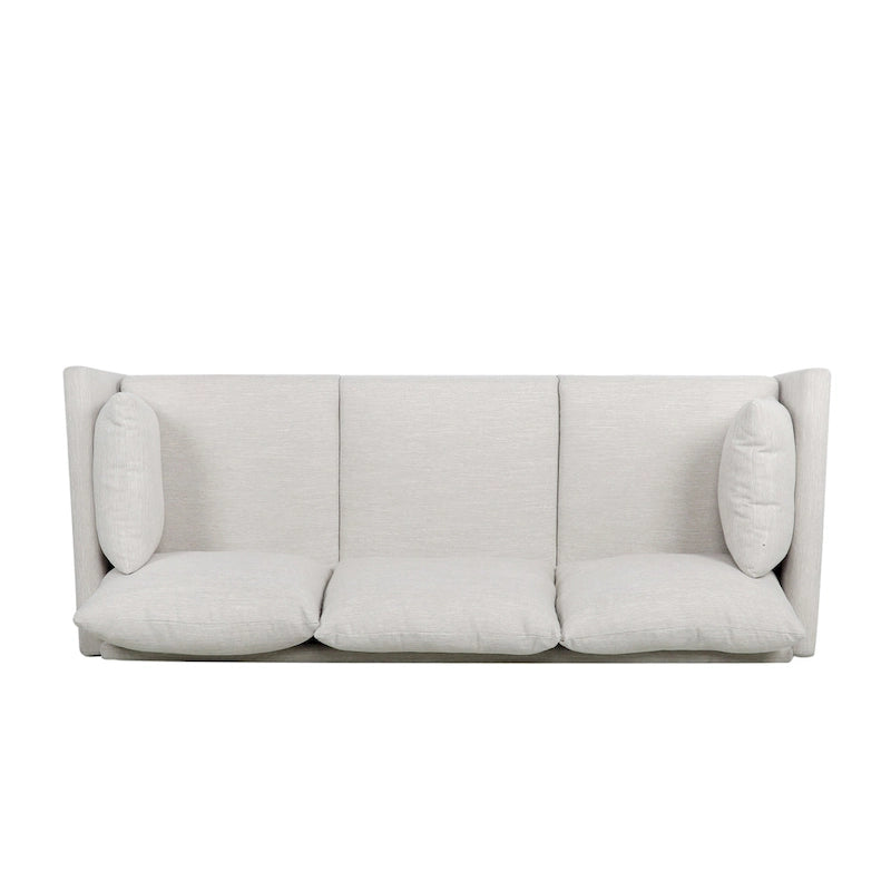 Modern 76.5 3-Seater Sofa with Birchwood Legs and Pillows