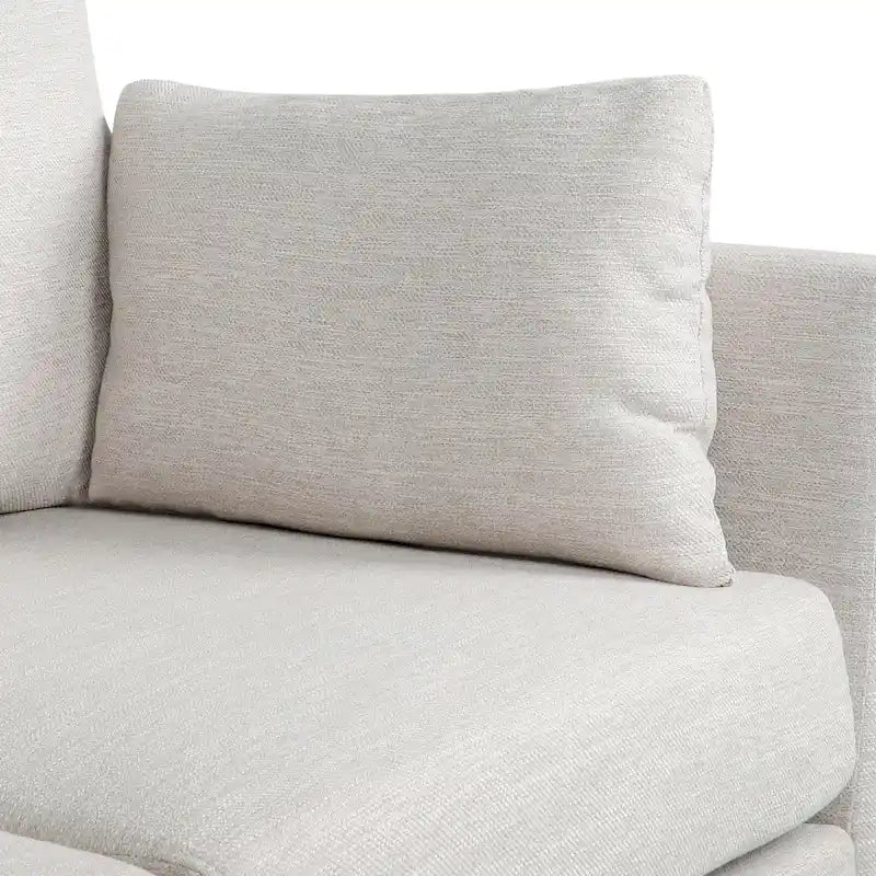 Modern 76.5 3-Seater Sofa with Birchwood Legs and Pillows