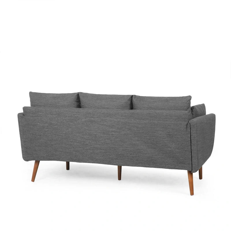 Modern 76.5 3-Seater Sofa with Birchwood Legs and Pillows