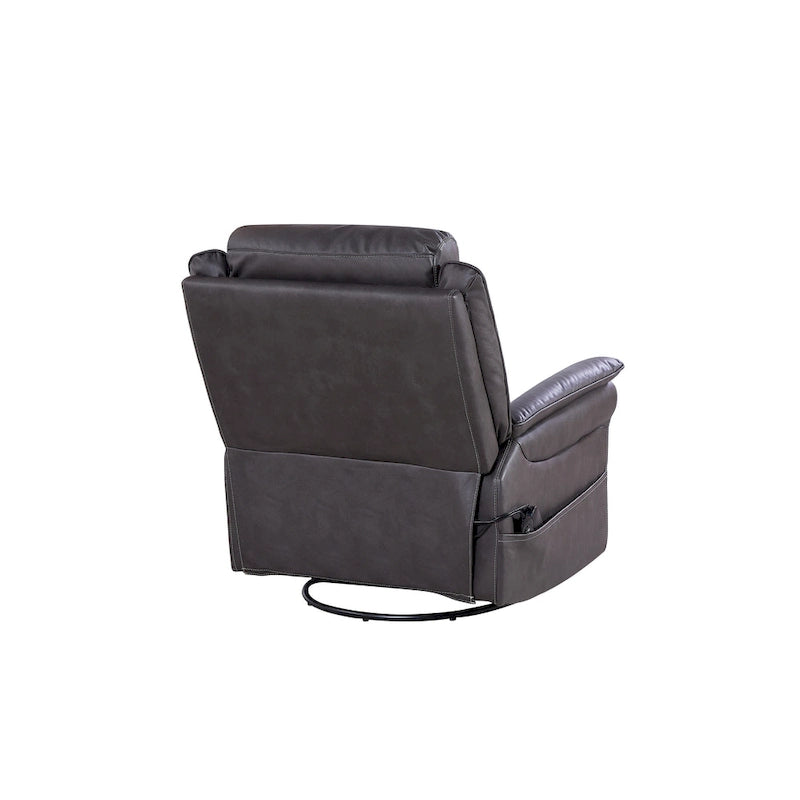 Fauteuil inclinable, pivotant et berçant Soft Power avec chauffage et massage, accoudoirs rembourrés, pour salons