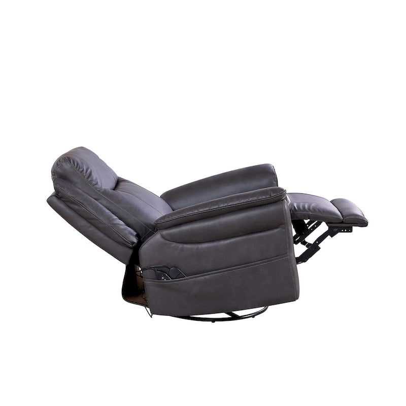 Fauteuil inclinable, pivotant et berçant Soft Power avec chauffage et massage, accoudoirs rembourrés, pour salons