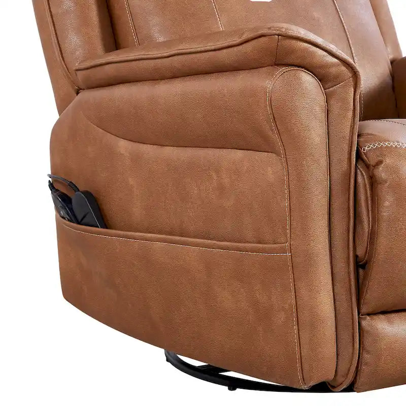 Fauteuil inclinable, pivotant et berçant Soft Power avec chauffage et massage, accoudoirs rembourrés, pour salons
