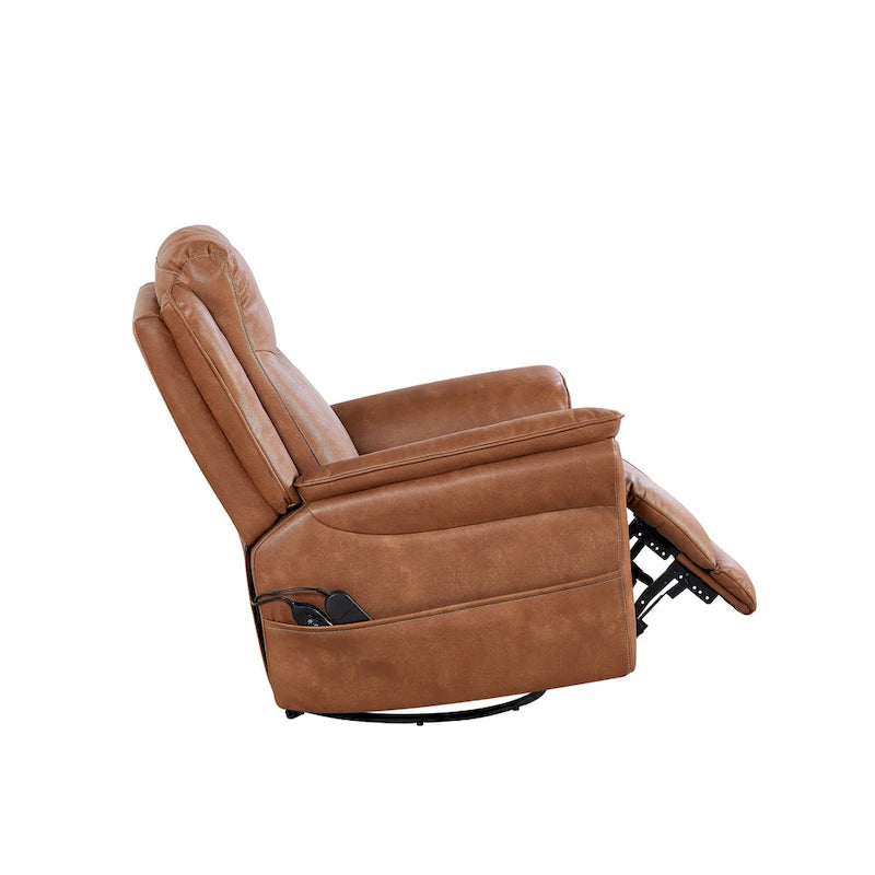 Fauteuil inclinable, pivotant et berçant Soft Power avec chauffage et massage, accoudoirs rembourrés, pour salons