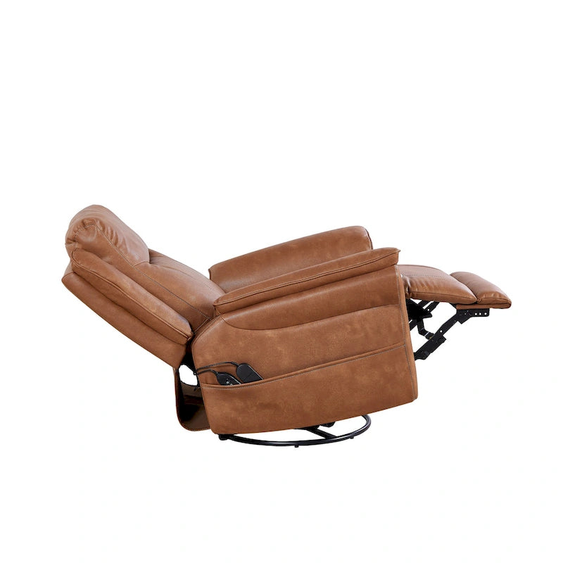 Fauteuil inclinable, pivotant et berçant Soft Power avec chauffage et massage, accoudoirs rembourrés, pour salons