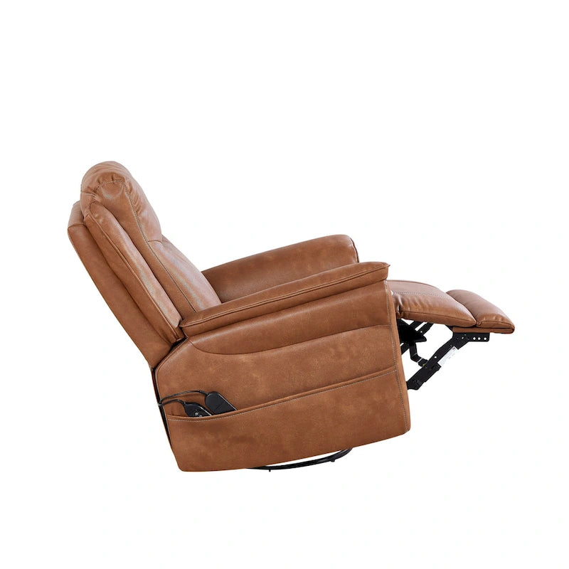 Fauteuil inclinable, pivotant et berçant Soft Power avec chauffage et massage, accoudoirs rembourrés, pour salons