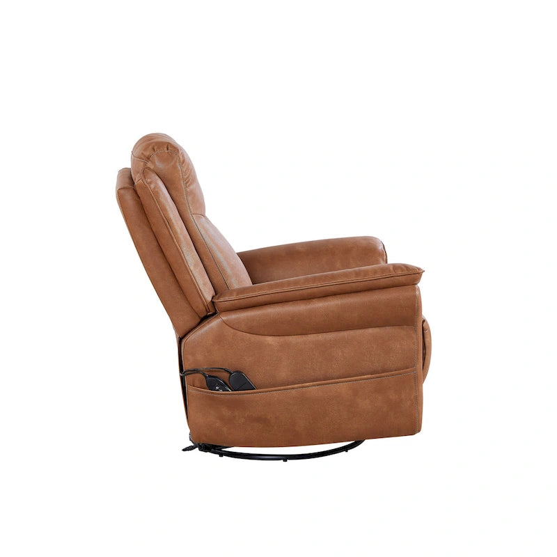 Fauteuil inclinable, pivotant et berçant Soft Power avec chauffage et massage, accoudoirs rembourrés, pour salons