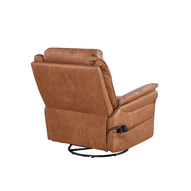 Fauteuil inclinable, pivotant et berçant Soft Power avec chauffage et massage, accoudoirs rembourrés, pour salons