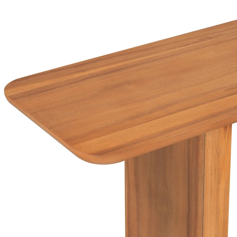 Console Table with Curved Corners and U-Base Design