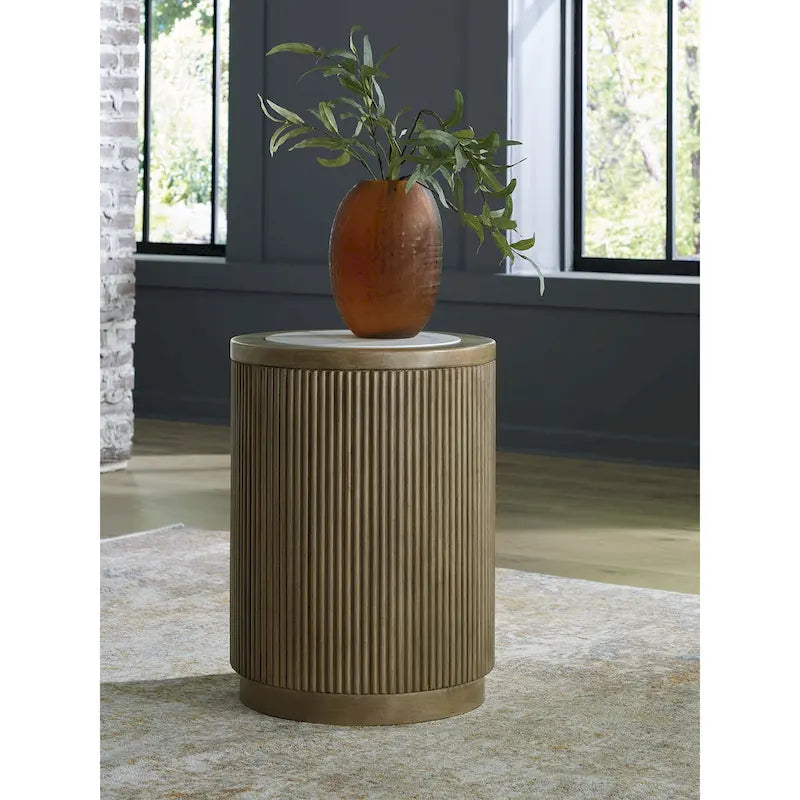 Signature Design by Ashley Camdill Light Brown/White End Table - 18.13 W x 18.13 D x 23.75 H