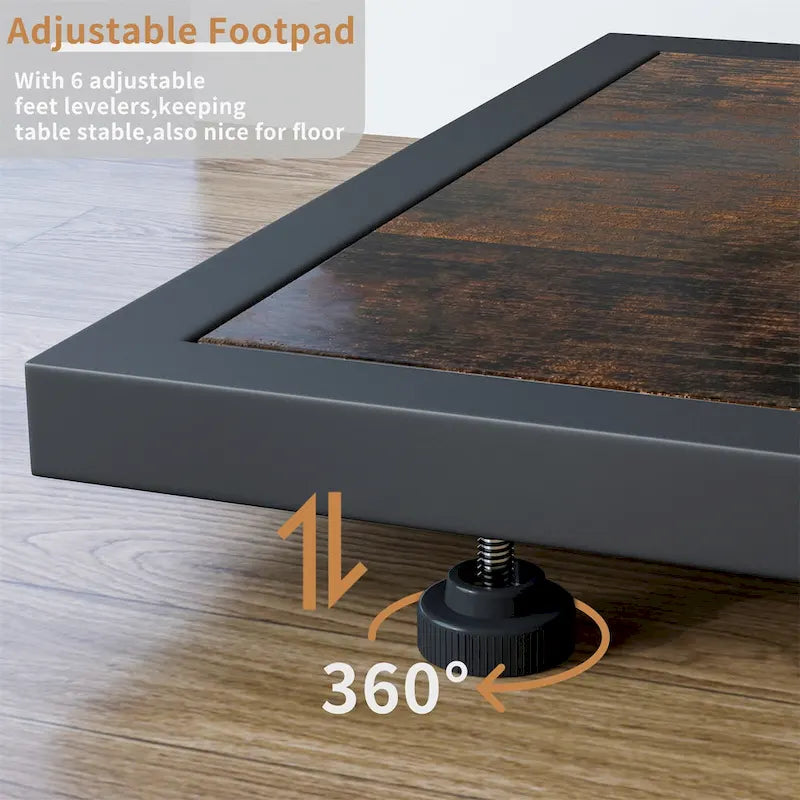47.24 Rustic Long Console Entry Table Sofa Storage Table Behind Couch with 4 Tier Shelves