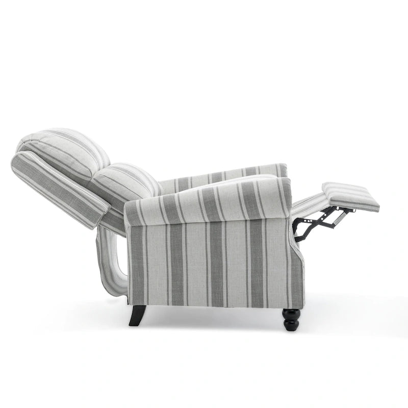 Nail-head Padded Seat Pushback Recliner Chair