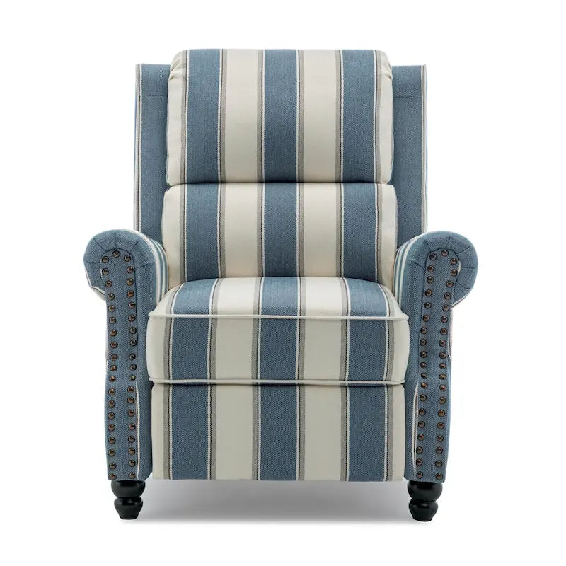 Nail-head Padded Seat Pushback Recliner Chair