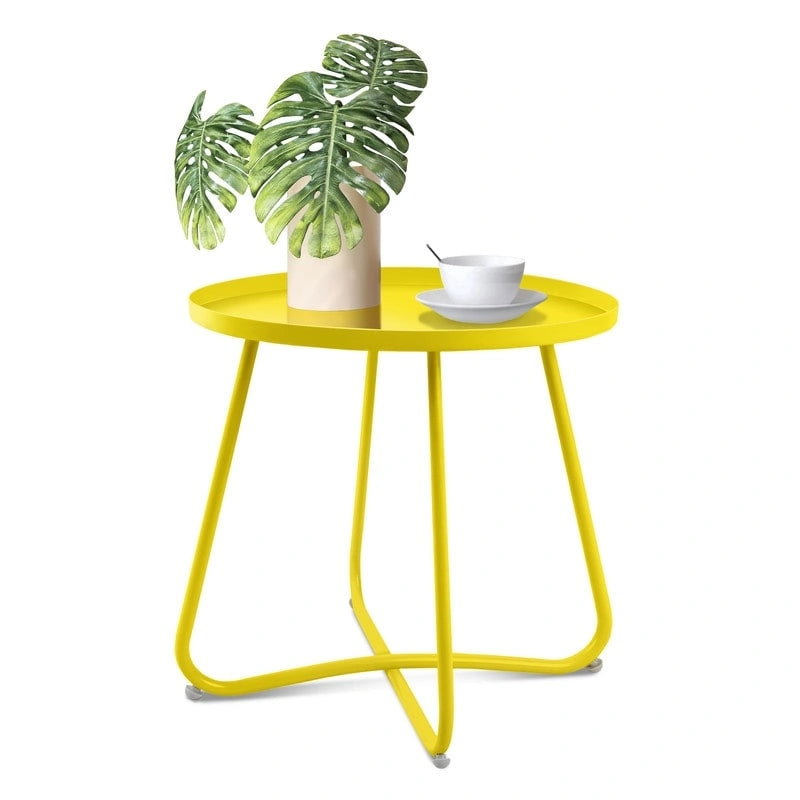 Outdoor Indoor End Table MetalW aterproof Round Side Table