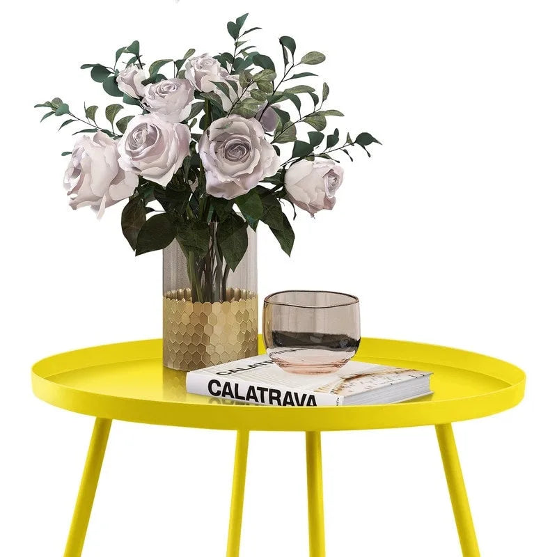 Outdoor Indoor End Table MetalW aterproof Round Side Table