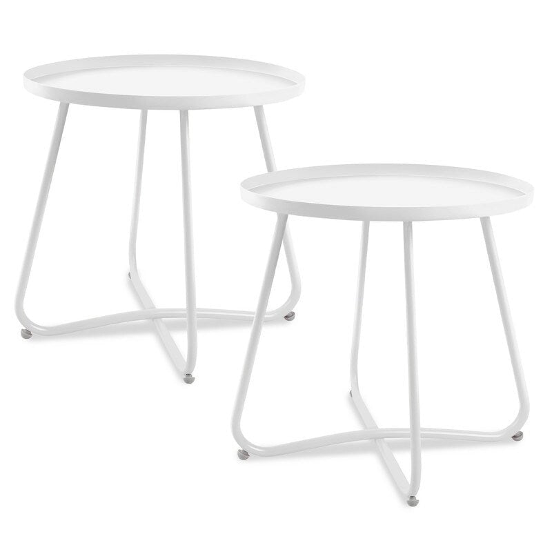 Outdoor Indoor End Table MetalW aterproof Round Side Table