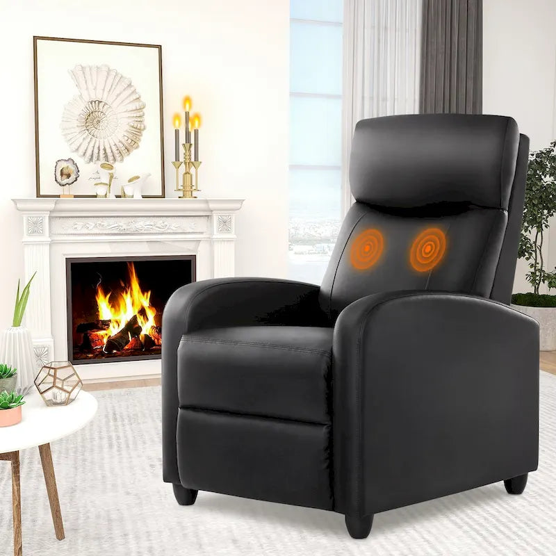 Fauteuil inclinable réglable avec 8 modes de massage et soutien lombaire pour la relaxation et le home cinéma