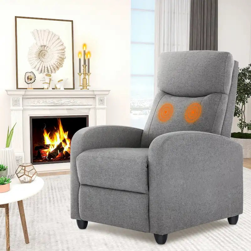 Fauteuil inclinable réglable avec 8 modes de massage et soutien lombaire pour la relaxation et le home cinéma