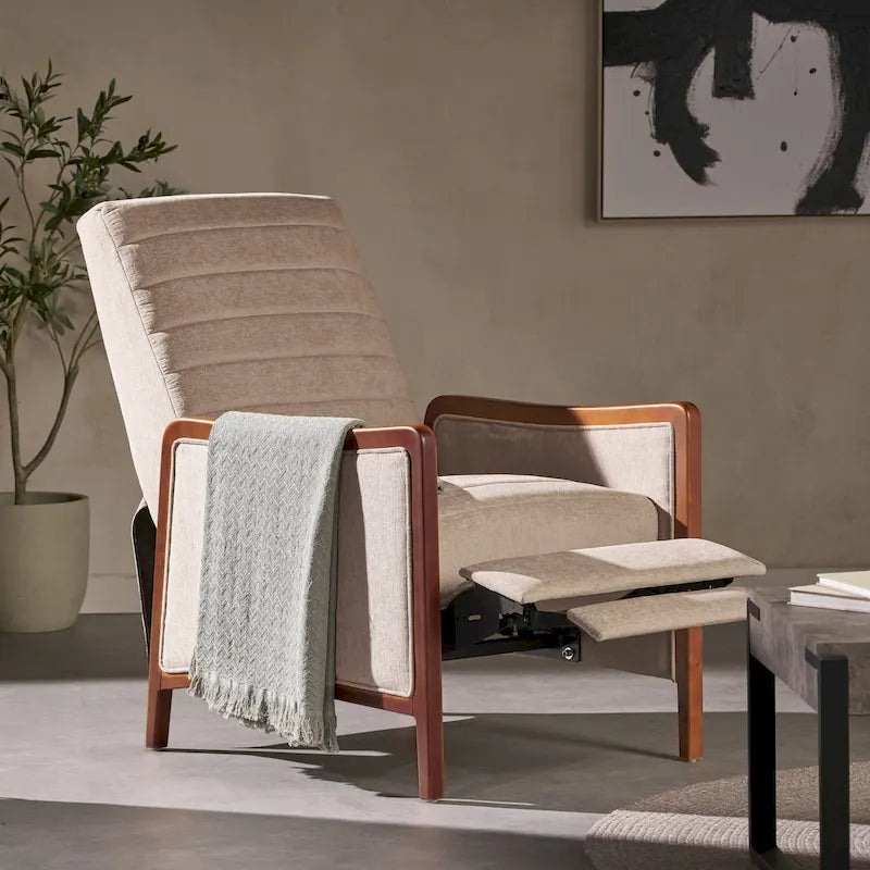 Fauteuil inclinable à dossier matelassé capitonné