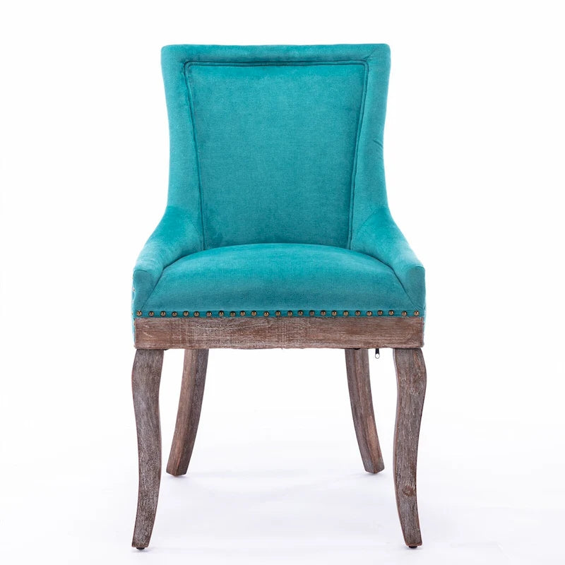 Ultra Side Dining Chair with Thickened Fabric and Bronze Nail Head, Set of 2