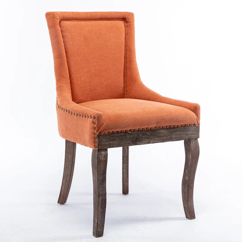 Ultra Side Dining Chair with Thickened Fabric and Bronze Nail Head, Set of 2