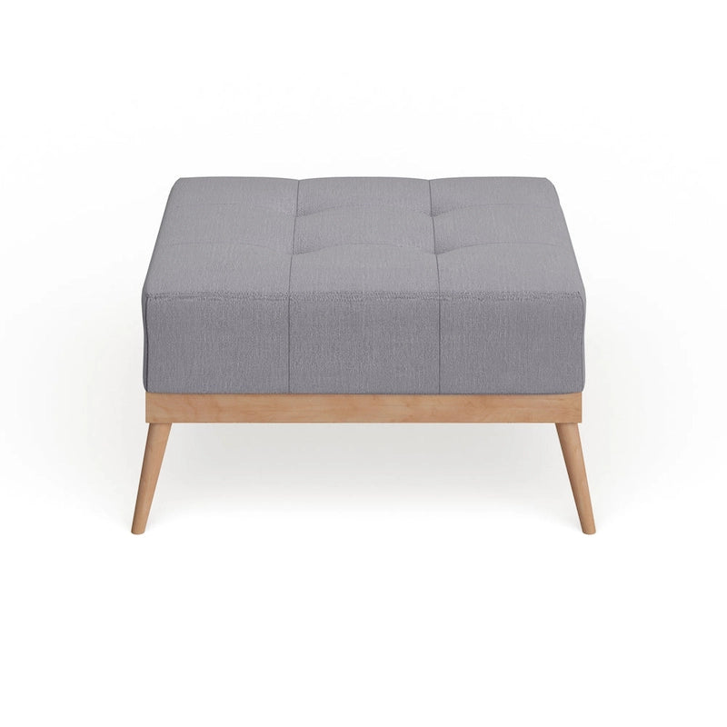 Mid-century Tufted Fabric Square Ottoman Table