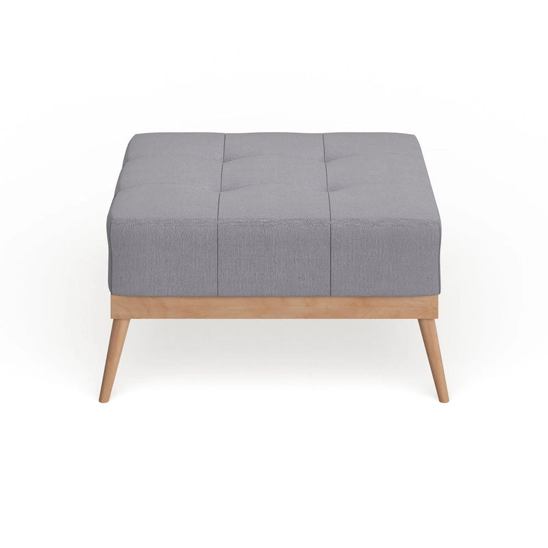 Mid-century Tufted Fabric Square Ottoman Table
