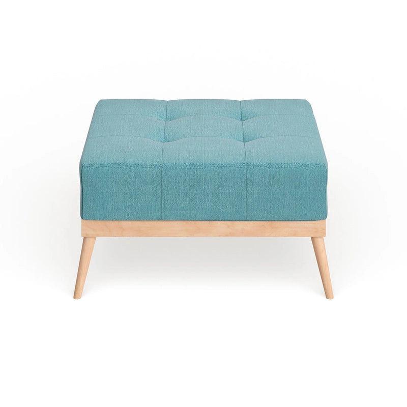 Mid-century Tufted Fabric Square Ottoman Table