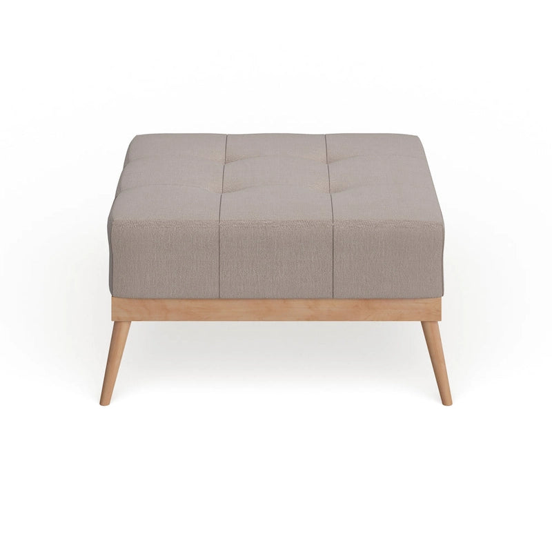 Mid-century Tufted Fabric Square Ottoman Table
