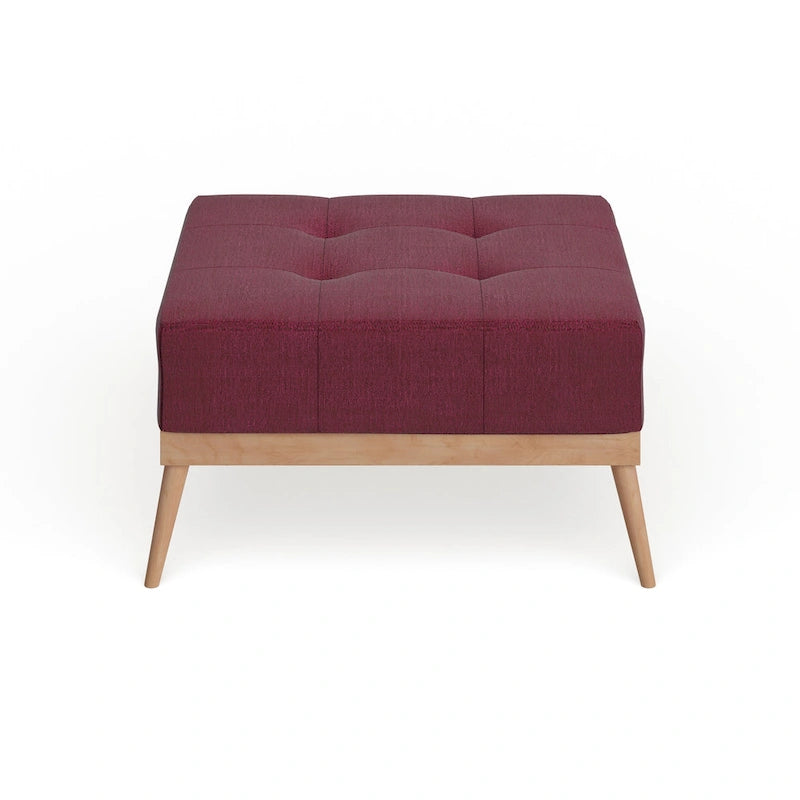 Mid-century Tufted Fabric Square Ottoman Table