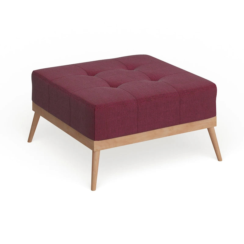 Mid-century Tufted Fabric Square Ottoman Table