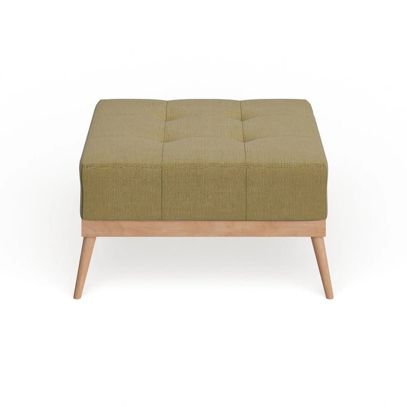 Mid-century Tufted Fabric Square Ottoman Table