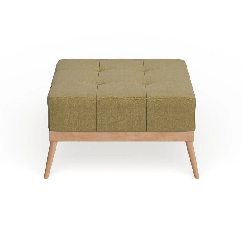Mid-century Tufted Fabric Square Ottoman Table