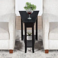 Wedge End Table with Shelf