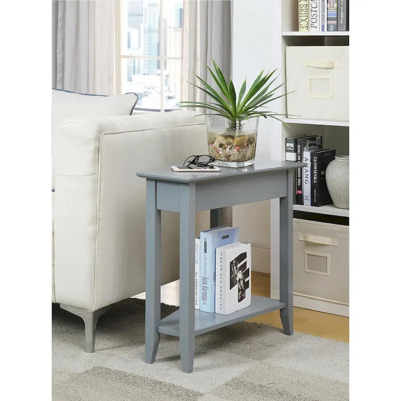 Wedge End Table with Shelf