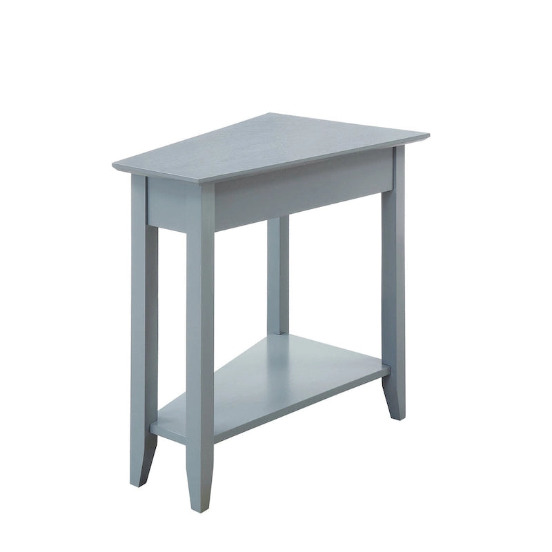Wedge End Table with Shelf