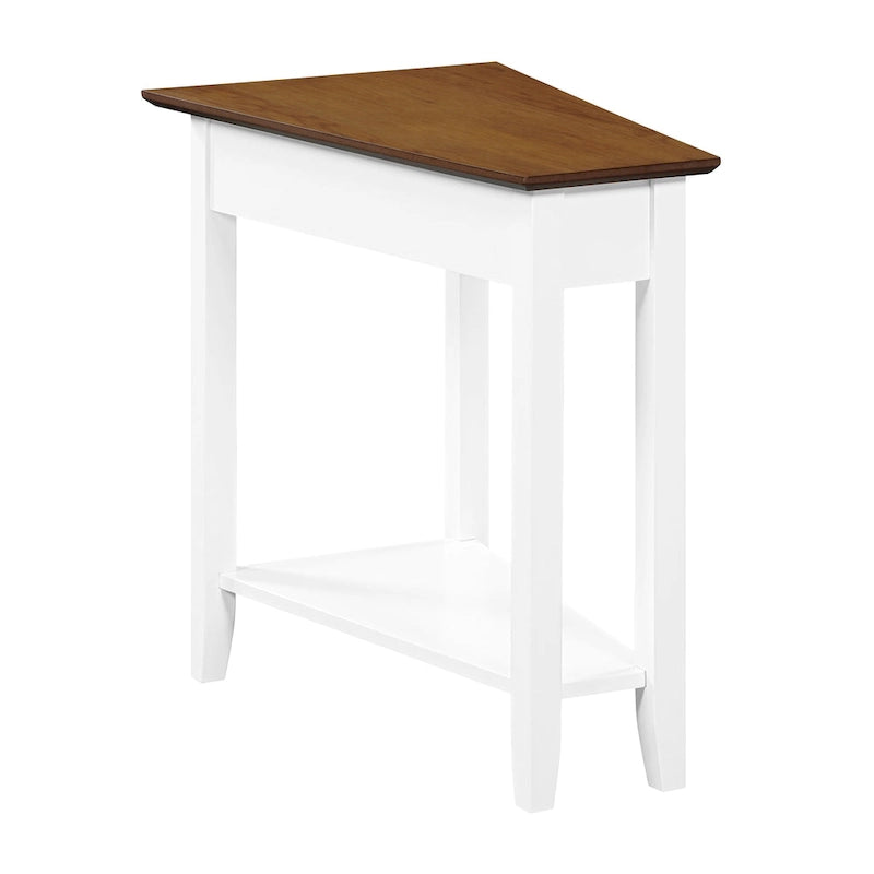 Wedge End Table with Shelf