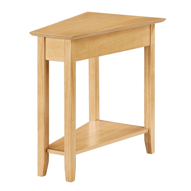 Wedge End Table with Shelf