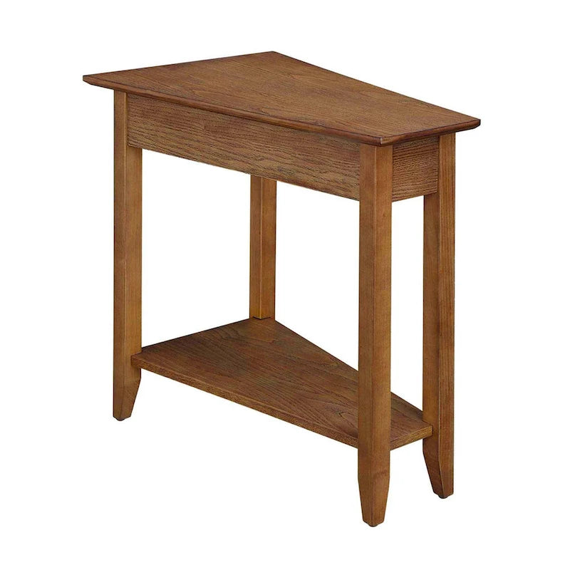 Wedge End Table with Shelf