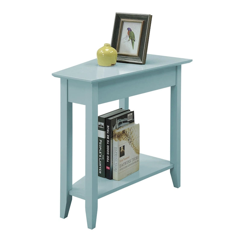 Wedge End Table with Shelf