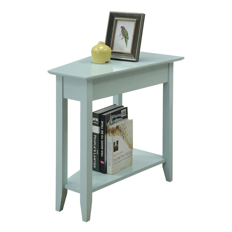 Wedge End Table with Shelf