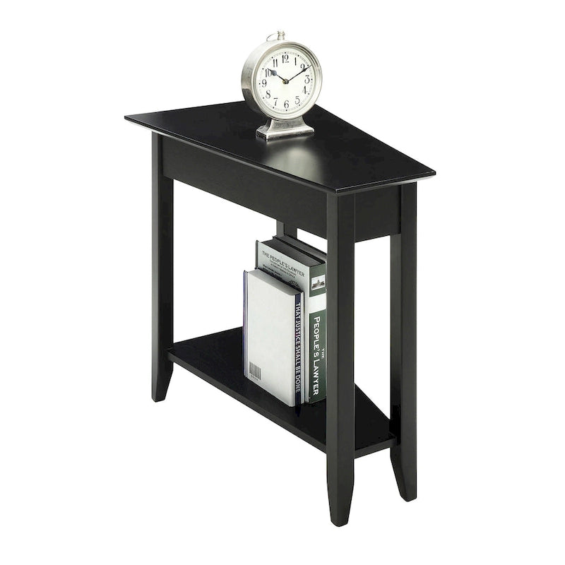 Wedge End Table with Shelf