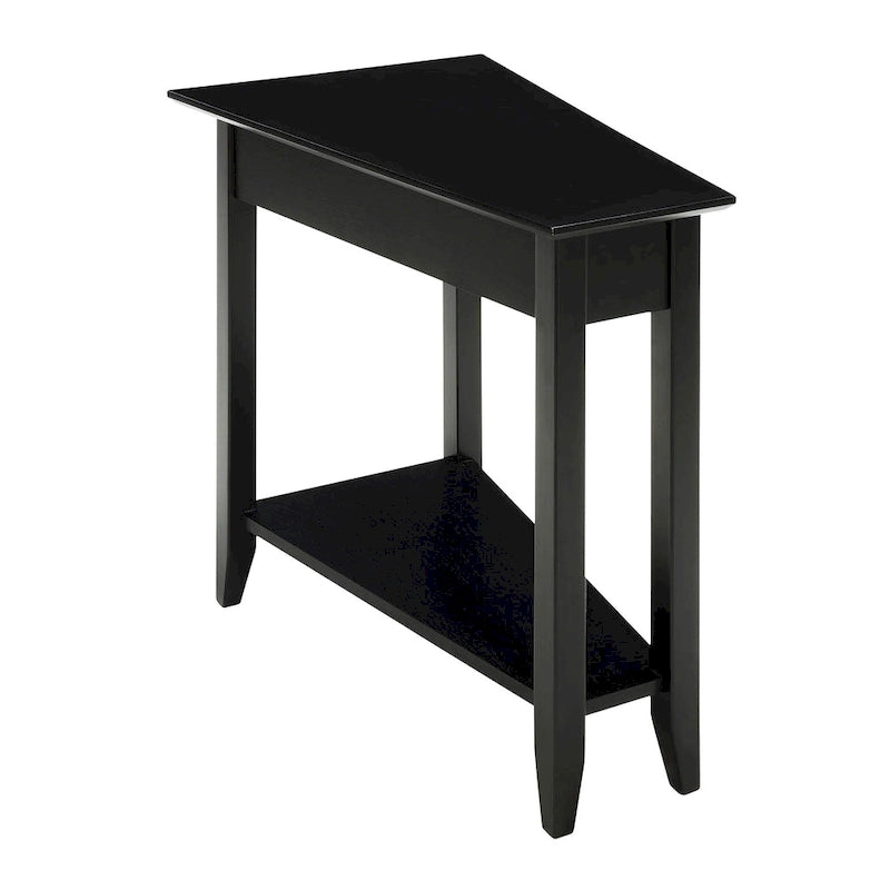Wedge End Table with Shelf