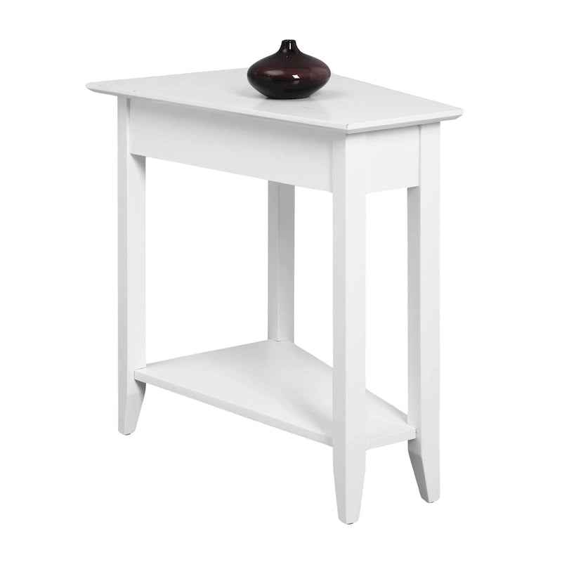 Wedge End Table with Shelf