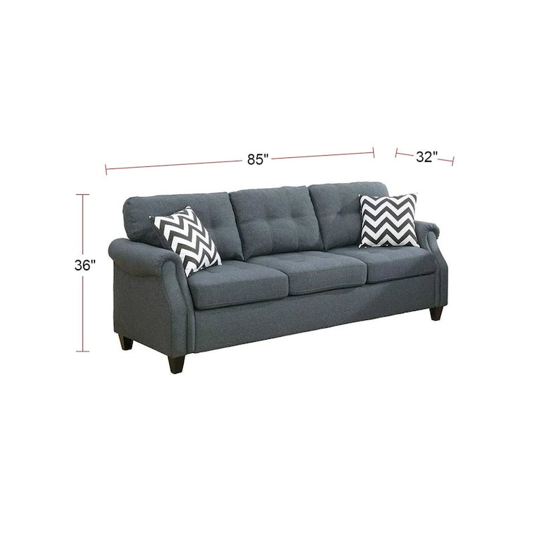 2 Piece Sofa Set With Accent Pillows