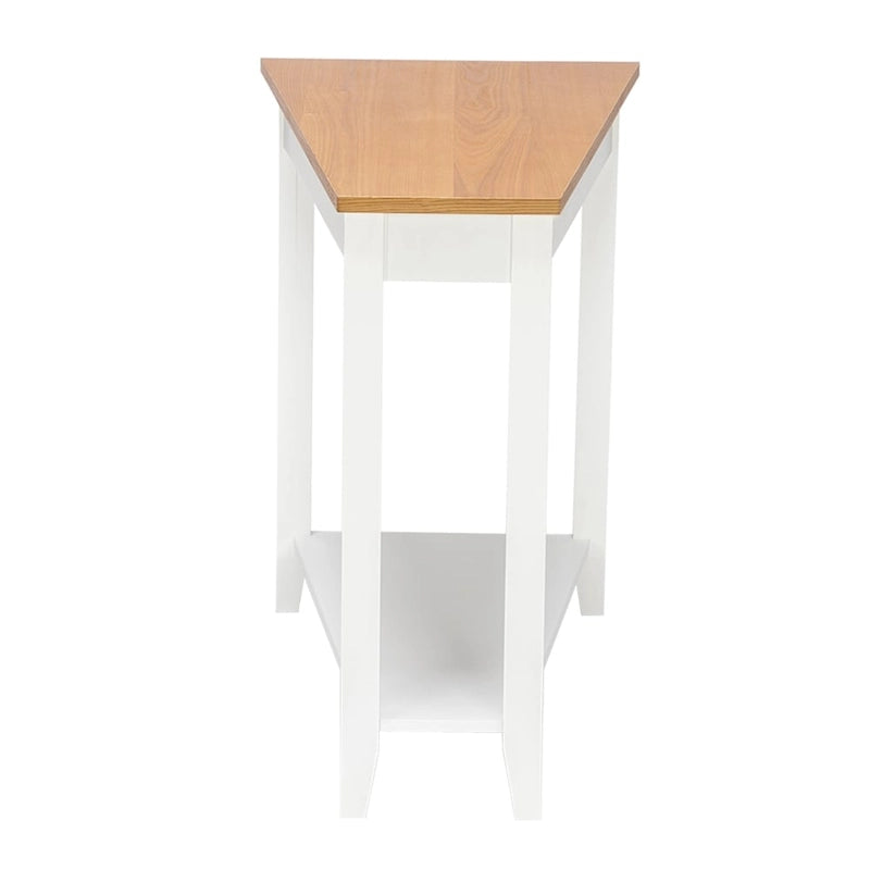 MDF 24 Wide 2-Tier Narrow Nightstand Sofa Table White