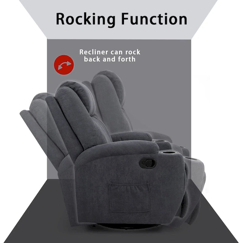 Fauteuil inclinable de massage en tissu pivotant pour salon