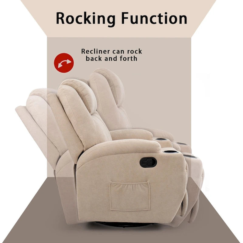 Fauteuil inclinable de massage en tissu pivotant pour salon