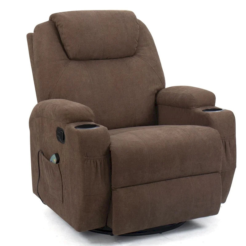 Fauteuil inclinable de massage en tissu pivotant pour salon