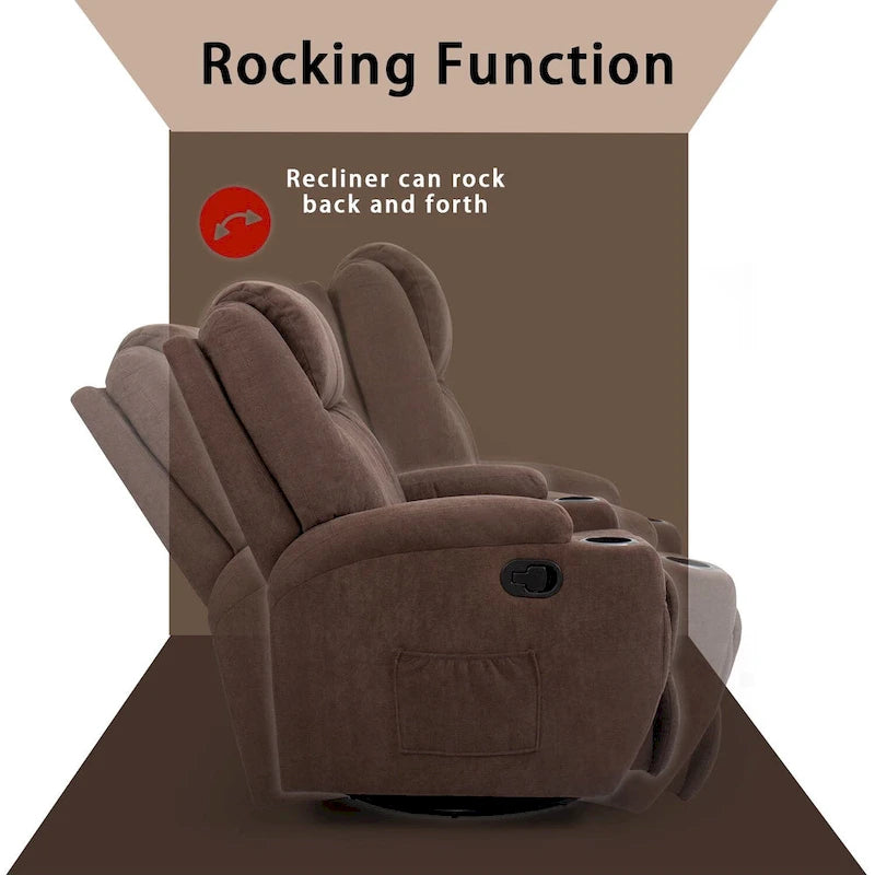 Fauteuil inclinable de massage en tissu pivotant pour salon