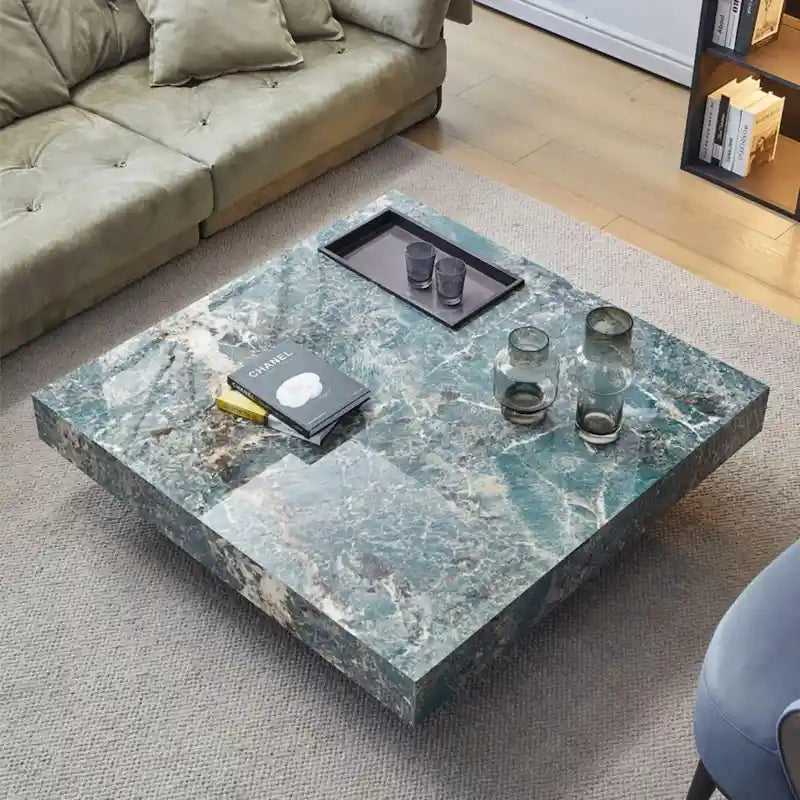 Table basse carrée en pierre frittée